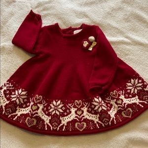 SALE 3/$12 Holliday Sweater Dress 12 Month Girl